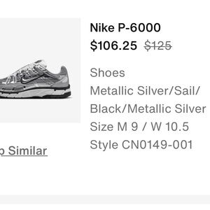 Nike Metallic Silver Athletic Shoes